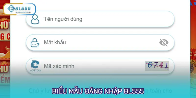 Biểu mẫu đăng nhập BL555